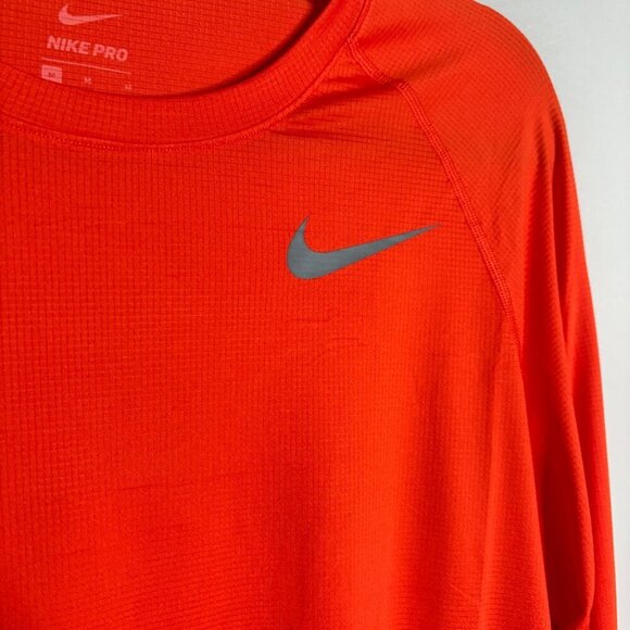 Nike Pro Orange long sleeve athletic top - Picture 2 of 4